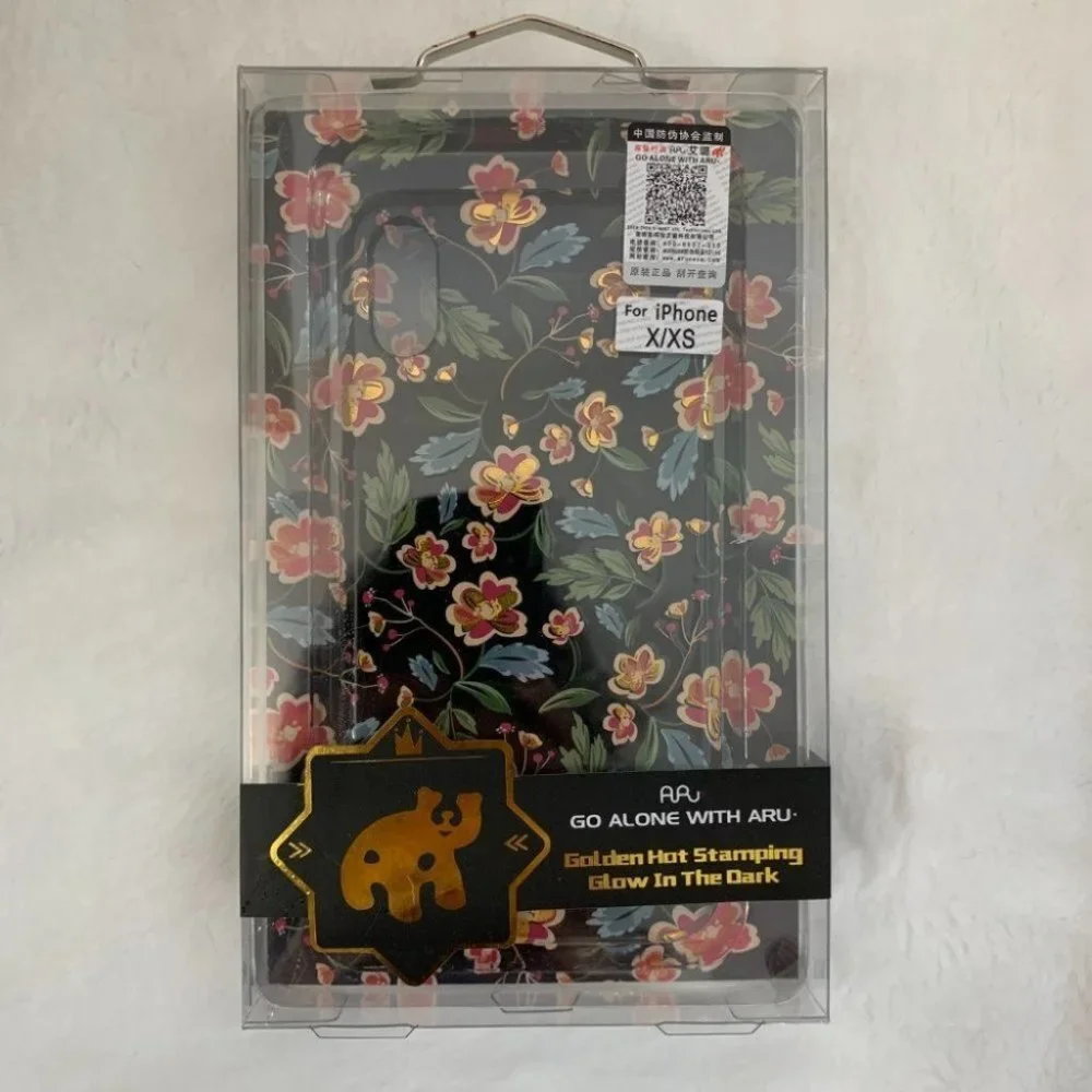 iPhone X / iPhone XS Floral tpu gold stamp case